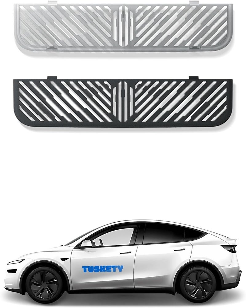 TUSKETY شبكة تهوية هواء واحدة تحت شاشة الكونسول المركزي الخلفي لطراز تسلا Y جونيبر وطراز 3 هايلاند ملحقات 2025 2026 غطاء واقي هواء مخرج مكيف الهواء (أسود) - Image 1